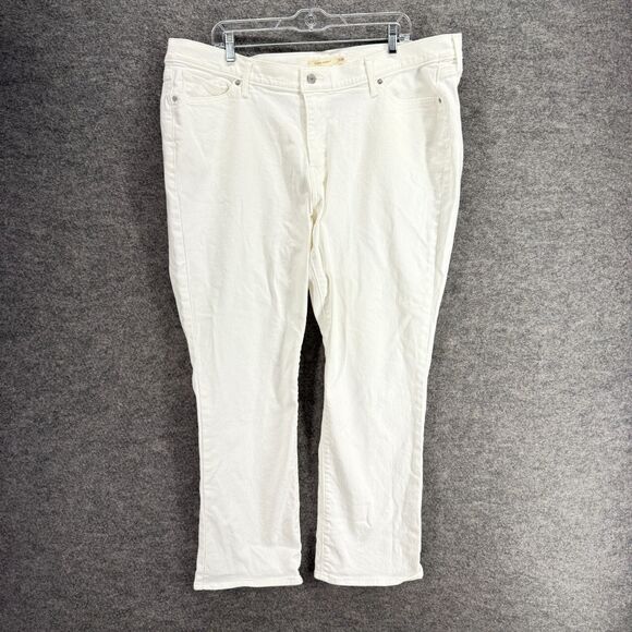 Levis Jeans Women 20W Plus White High Rise Straight Classic Denim Light Wash - Picture 1 of 8